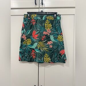 RipSkirt Hawaii wrap skirt in a vintage Bali jungle green tropical print size s